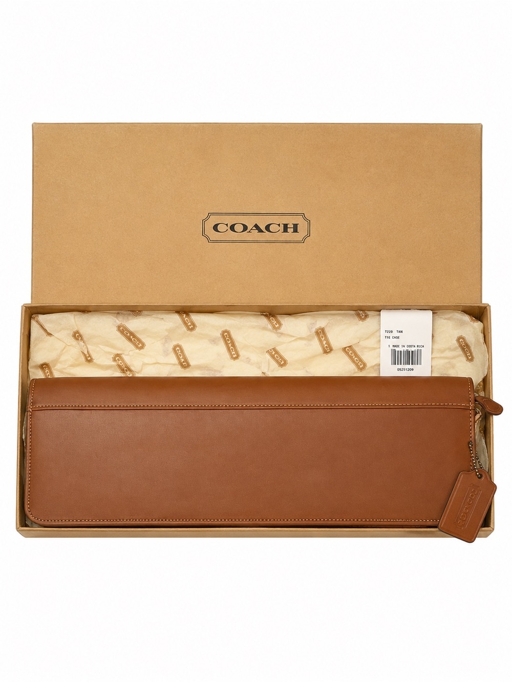 COACH British Tan Glove Tanned Leather Travel Tie Case & Accessories Case NIB